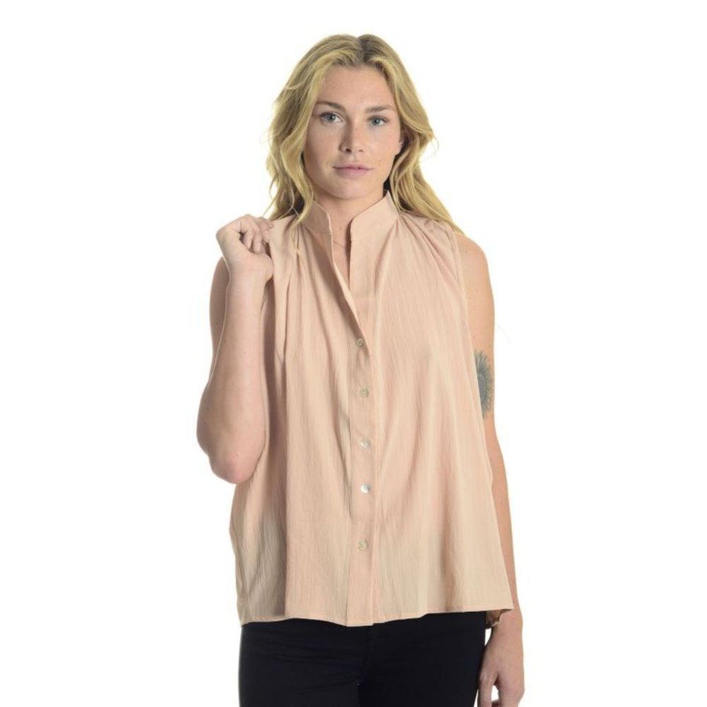 Bishop & Young Sleeveless Crepe Blouse Blush S